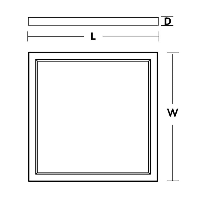 AFX Lighting Edge Square 1Lt 6" Flushmount, Nickel/White
