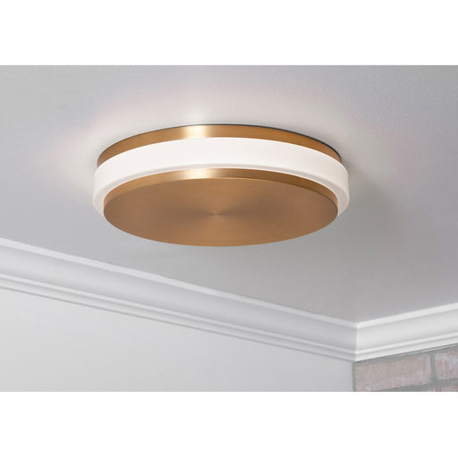 AFX Lighting Eris 1 Light 14" LED Ceiling Light, Brass/White