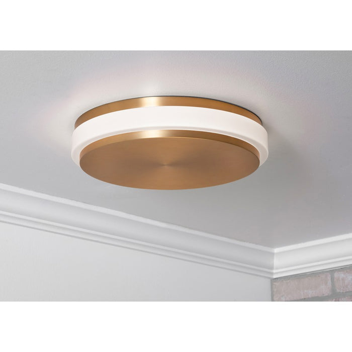 AFX Lighting Eris 1 Light 14" LED Ceiling Light, Brass/White