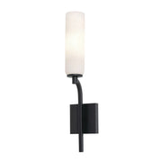 AFX Ellington 20in 1-Light Wall Sconce | Modern Black Steel and White Glass | Hallway & Foyer Accent Light | 4.38 x 4 x 20 in | Model ELGS0420MBBK