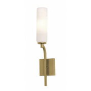 AFX Ellington 20in 1-Light Wall Sconce | Modern Light Antique Brass Steel and White Glass | Hallway & Foyer Accent Light | Model ELGS0420MBLB