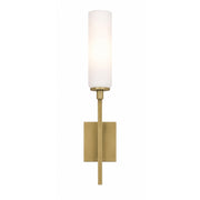 AFX Ellington 20in 1-Light Wall Sconce | Modern Light Antique Brass Steel and White Glass | Hallway & Foyer Accent Light | Model ELGS0420MBLB