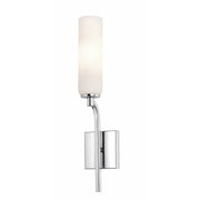 AFX Ellington 20in 1-Light Wall Sconce | Modern Polished Chrome Steel and White Glass | Hallway & Foyer Accent Light | Model ELGS0420MBPC