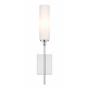 AFX Ellington 20in 1-Light Wall Sconce | Modern Polished Chrome Steel and White Glass | Hallway & Foyer Accent Light | Model ELGS0420MBPC