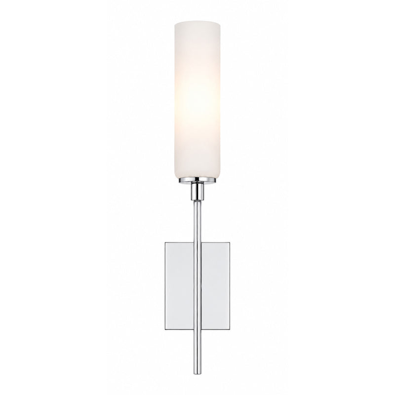 AFX Ellington 20in 1-Light Wall Sconce | Modern Polished Chrome Steel and White Glass | Hallway & Foyer Accent Light | Model ELGS0420MBPC