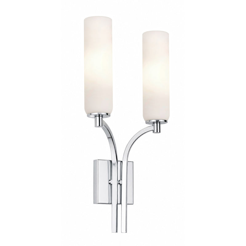 AFX Ellington 20in 2-Light Wall Sconce | Transitional Polished Chrome and White Glass | Hallway & Foyer | 4 x 10 x 20 in | Model ELGS1020MBPC