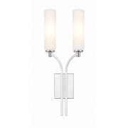 AFX Ellington 20in 2-Light Wall Sconce | Transitional Polished Chrome and White Glass | Hallway & Foyer | 4 x 10 x 20 in | Model ELGS1020MBPC