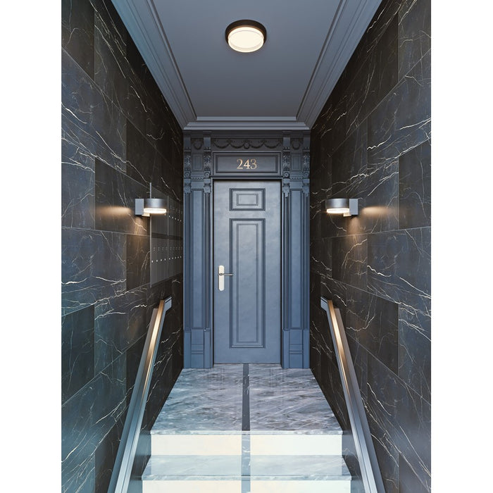 AFX Lighting Elm LED Outdoor Flush Mount, Black/Black