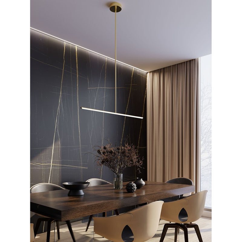 AFX Lighting Elizabeth 1 Light 42" Pendant, Brass/White