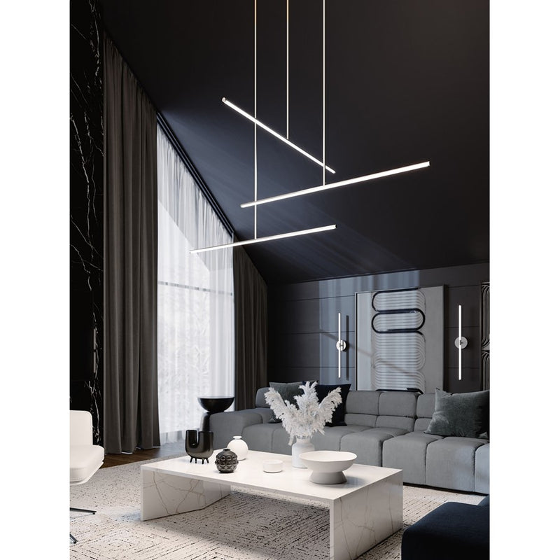 AFX Lighting Elizabeth 1 Light 42" Pendant, Satin Nickel/White