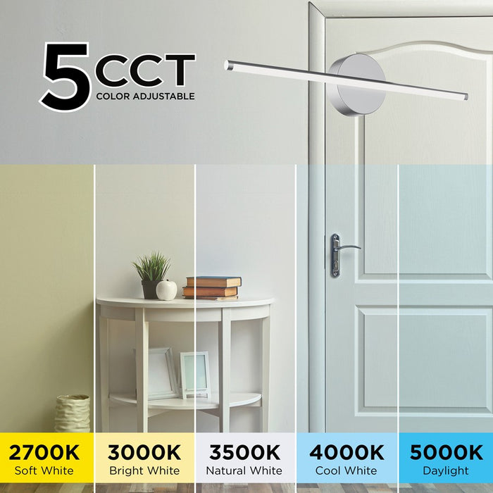 AFX Lighting Elizabeth 1 Light 24" Vanity Light, Nickel/White