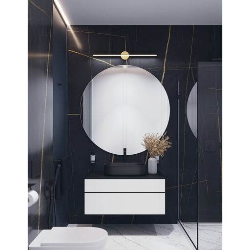 AFX Lighting Elizabeth 1 Light 36" Vanity Light, Brass/White