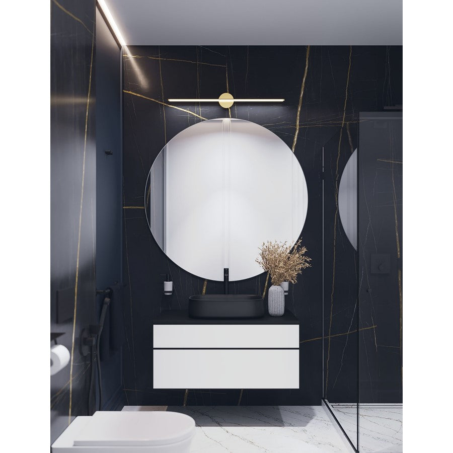 AFX Lighting Elizabeth 1 Light 36" Vanity Light, Brass/White