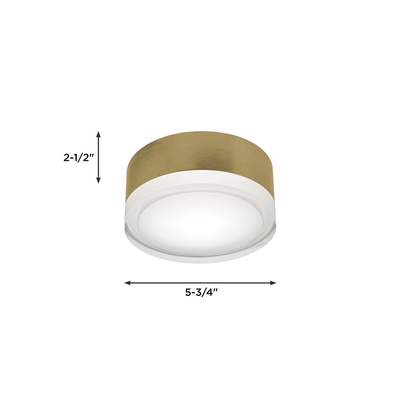 AFX Lighting Emma 6'' 1Lt LED Flush Mount, Light Antique Brs/Wht