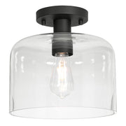 AFX Lighting Elsa 1 Light 10" Flush Mount, Black/Clear - ESAC10MBBK