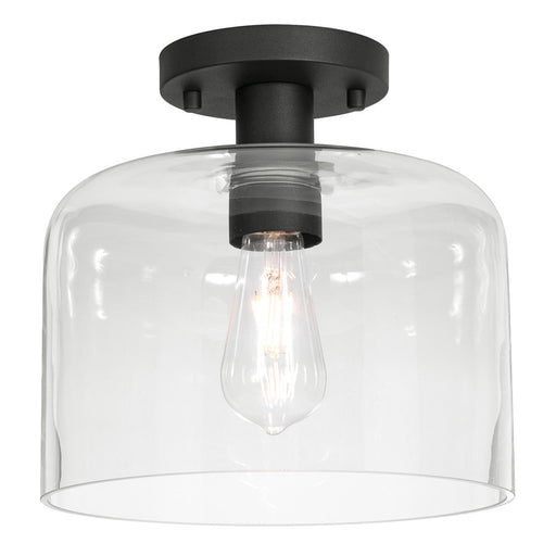 AFX Lighting Elsa 1 Light 10" Flush Mount, Black/Clear - ESAC10MBBK