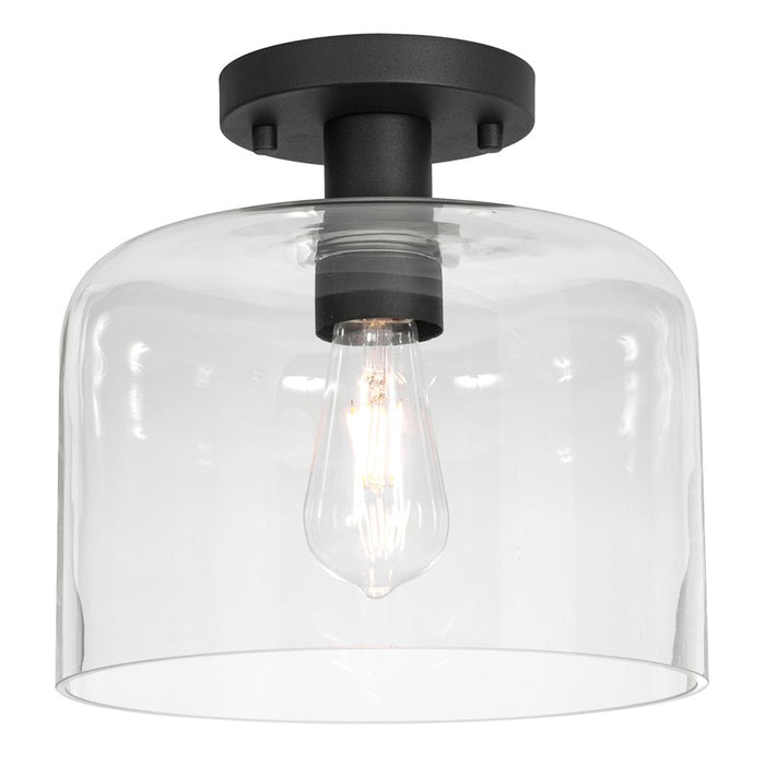 AFX Lighting Elsa 1 Light 10" Flush Mount, Black/Clear - ESAC10MBBK