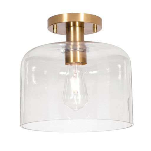 AFX Lighting Elsa 1 Light 10" Flush Mount, Brass/Clear - ESAC10MBLB