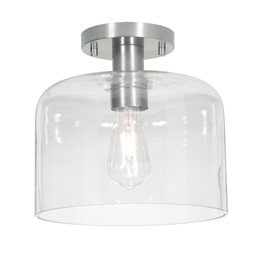 AFX Lighting Elsa 1 Light 10" Flush Mount, Satin Nickel/Clear - ESAC10MBSN