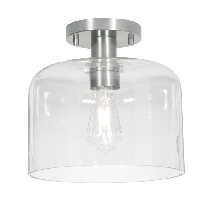 AFX Lighting Elsa 1 Light 10" Flush Mount, Satin Nickel/Clear - ESAC10MBSN