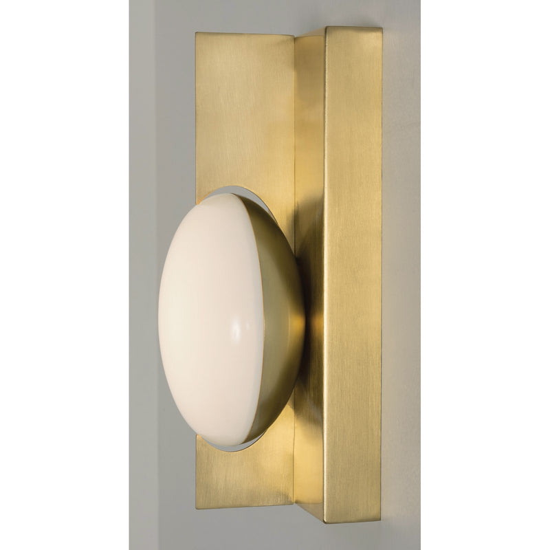 AFX Lighting Gates 10'' 1Lt LED Wall Sconce, Satin Brass/White