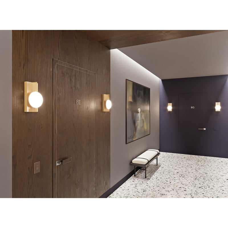 AFX Lighting Gates 10'' 1Lt LED Wall Sconce, Satin Brass/White