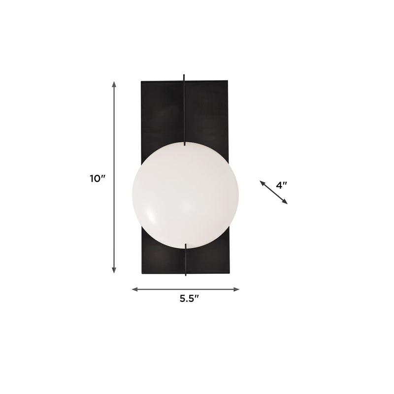 AFX Lighting Gates 10'' 1Lt LED Wall Sconce, Satin Brass/White