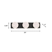 AFX Lighting Gates 24'' 3Lt LED Vanity Light, Black/White