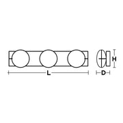 AFX Lighting Gates 24'' 3Lt LED Vanity Light, Black/White