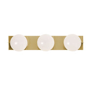 AFX Lighting Gates 24'' 3Lt LED Vanity Light, Satin Brass/Wht