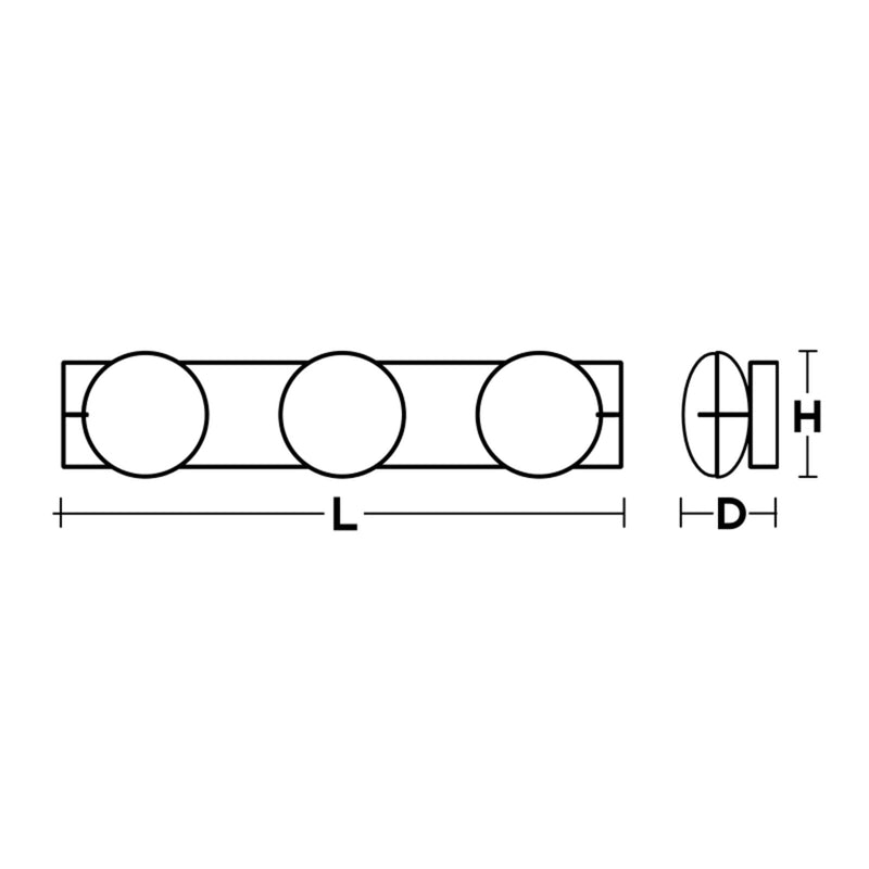 AFX Lighting Gates 24'' 3Lt LED Vanity Light, Satin Brass/Wht