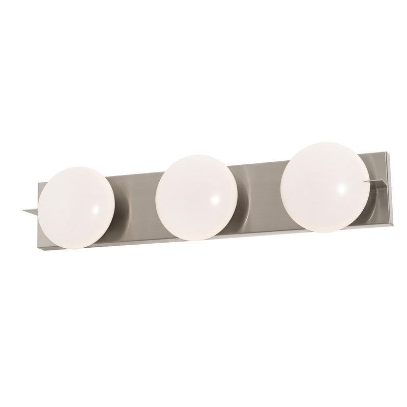 AFX Lighting Gates 24'' 3Lt LED Vanity Light, Satin Nickel/Wht