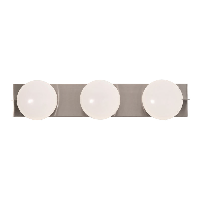 AFX Lighting Gates 24'' 3Lt LED Vanity Light, Satin Nickel/Wht