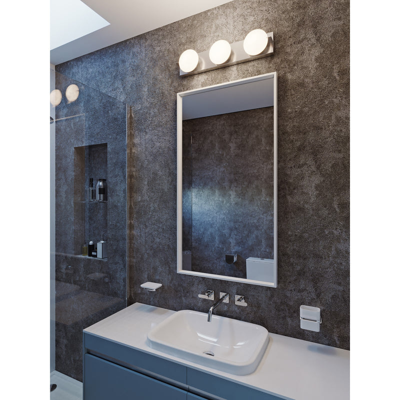 AFX Lighting Gates 24'' 3Lt LED Vanity Light, Satin Nickel/Wht