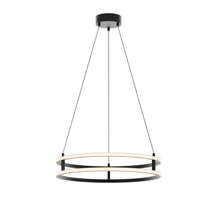 AFX Lighting Gemini 2LT 24'' LED Pendant, Black/White - GEMP24LAJUDBK