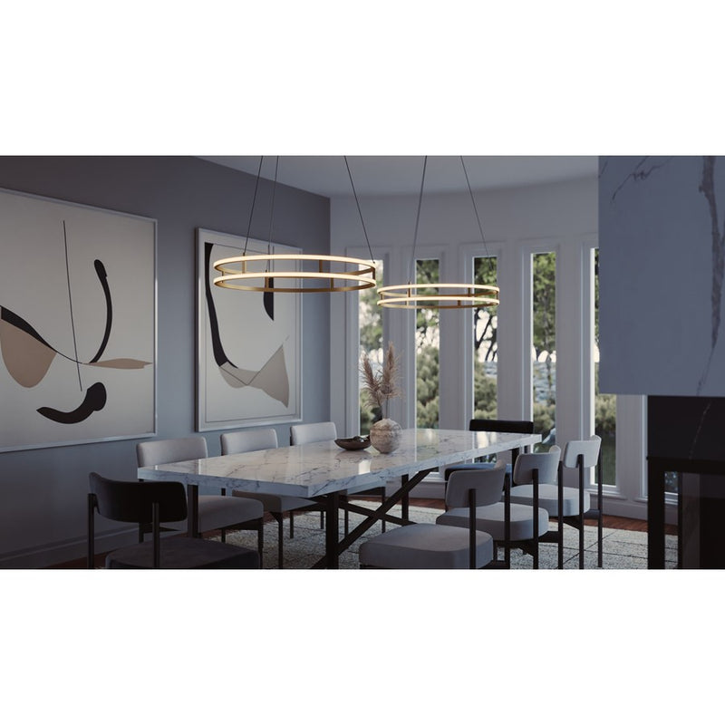 AFX Lighting Gemini 2LT 24'' LED Pendant, Gold/White