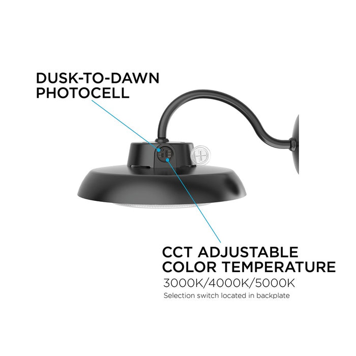 AFX Lighting Gilbert 1LT 7'' LED Outdoor Sconce, Black/Black