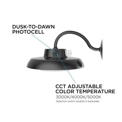 AFX Lighting Gilbert 1LT 10'' LED Outdoor Sconce, Black/Black