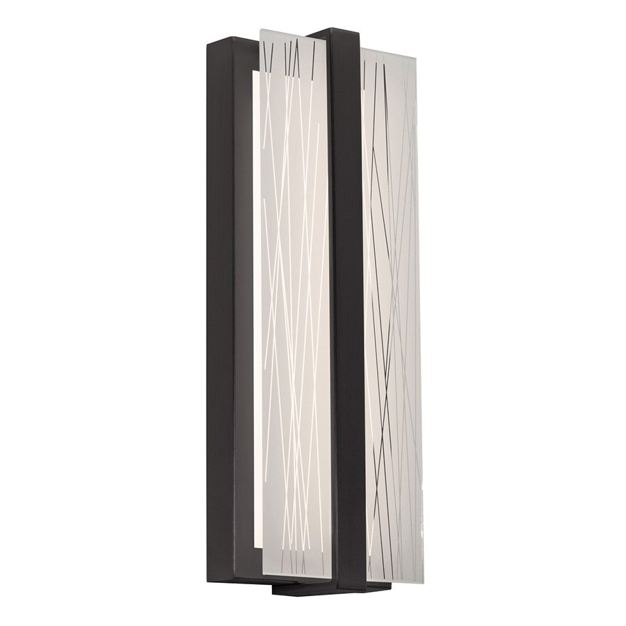 AFX Lighting Gallery 1Lt 14" LED Sconce, Black/Frosted Clear - GLYS0514LAJUDBK