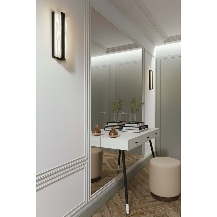 AFX Lighting Gallery 1Lt 14" LED Sconce, Black/Frosted Clear