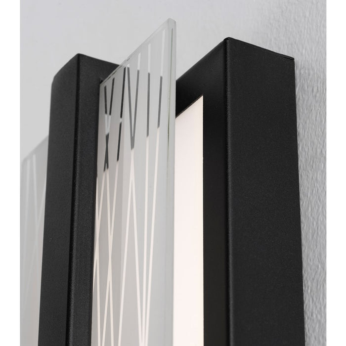 AFX Lighting Gallery 1Lt 14" LED Sconce, Black/Frosted Clear