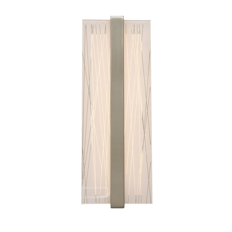 AFX Lighting Gallery 1Lt 14" LED Sconce, Nickel/Frosted Clear