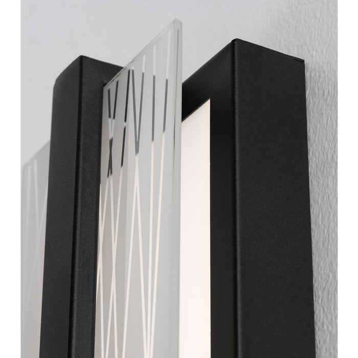 AFX Lighting Gallery 1Lt 20" LED Sconce, Black/Frosted Clear