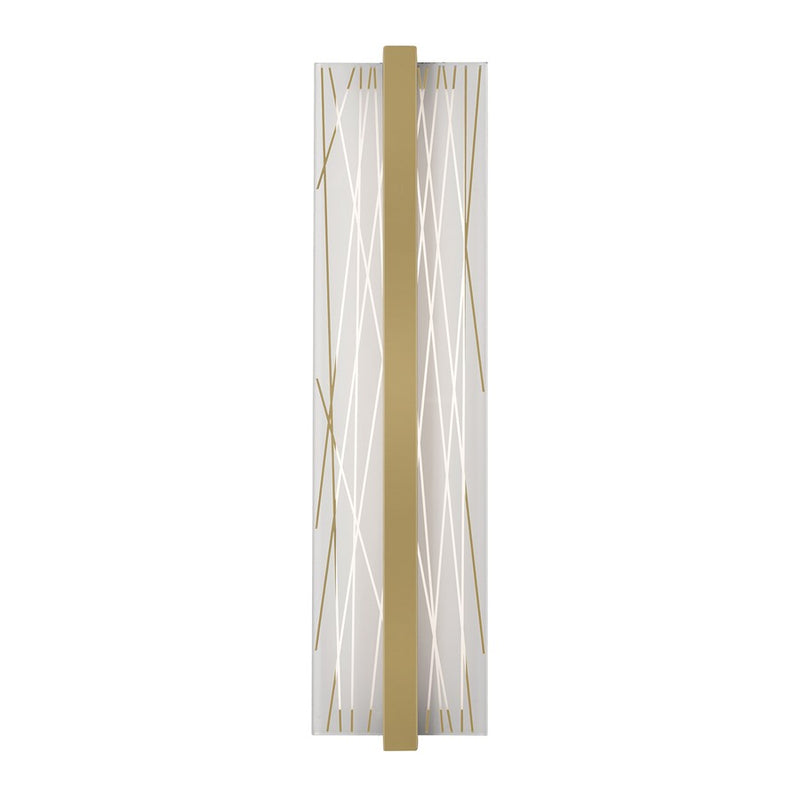 AFX Lighting Gallery 1Lt 20" LED Sconce, Brass/Frosted Clear