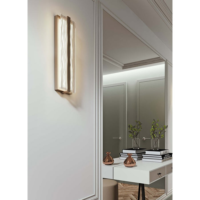 AFX Lighting Gallery 1Lt 20" LED Sconce, Nickel/Frosted Clear