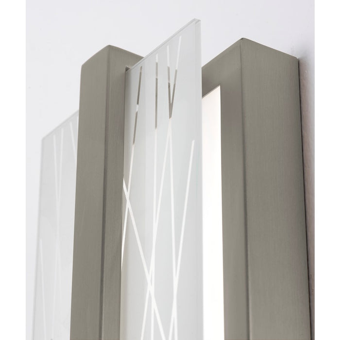 AFX Lighting Gallery 1Lt 20" LED Sconce, Nickel/Frosted Clear