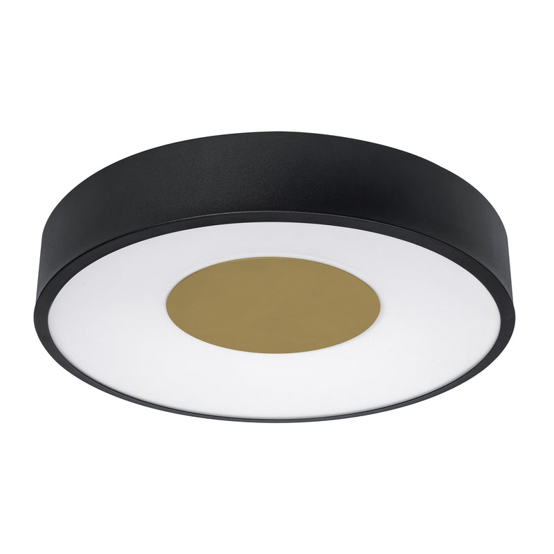 AFX Hazel 14in LED Flush Mount | Modern Black and White Acrylic | Hallway & Foyer | 14 x 14 x 2.5 in | Model HAZF14LAJUDBK