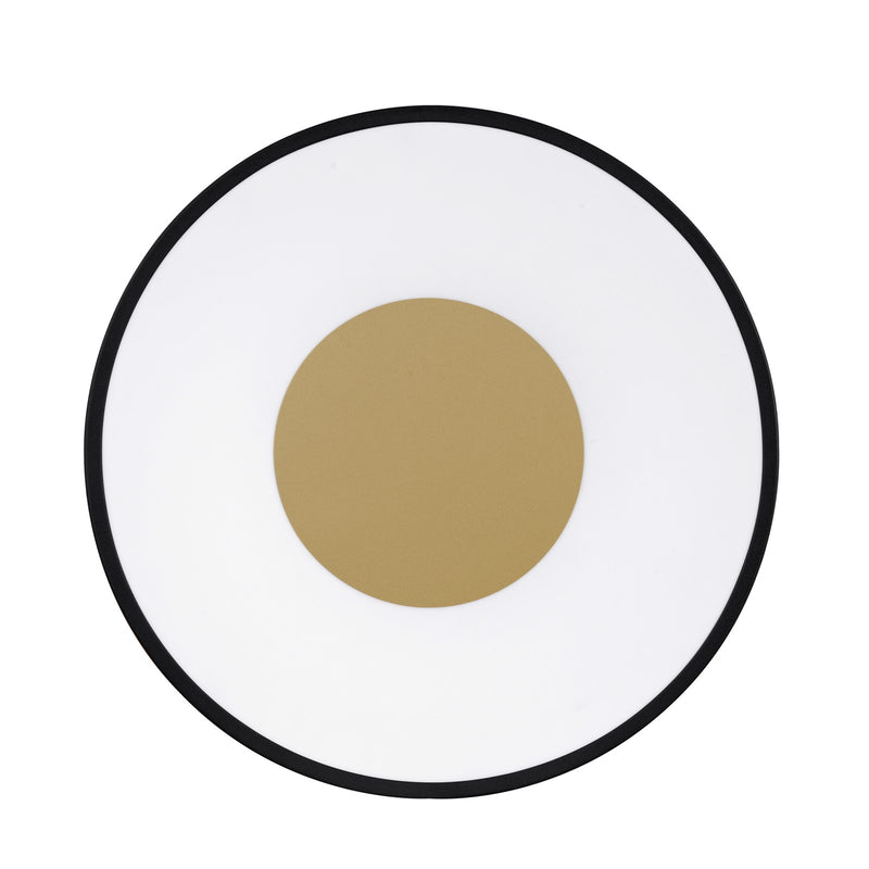AFX Hazel 18in LED Flush Mount | Modern Black and White Acrylic | Hallway & Foyer | 18 x 18 x 3.25 in | Model HAZF18LAJUDBK