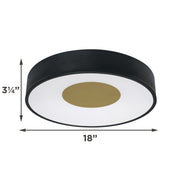 AFX Hazel 18in LED Flush Mount | Modern Black and White Acrylic | Hallway & Foyer | 18 x 18 x 3.25 in | Model HAZF18LAJUDBK
