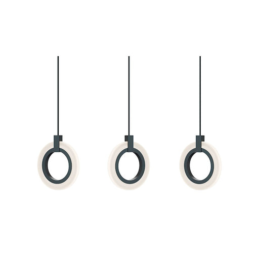 AFX Lighting Halo 3 Light Pendant, Black/Frosted - HLOP08LAJUDBKLNR3